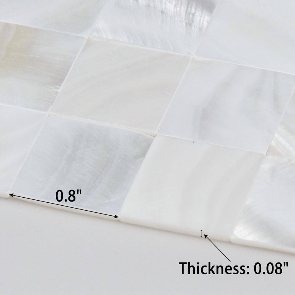 Ivory White 12x12 Mother of Pearl Self-Adhesive Mosaic Tile