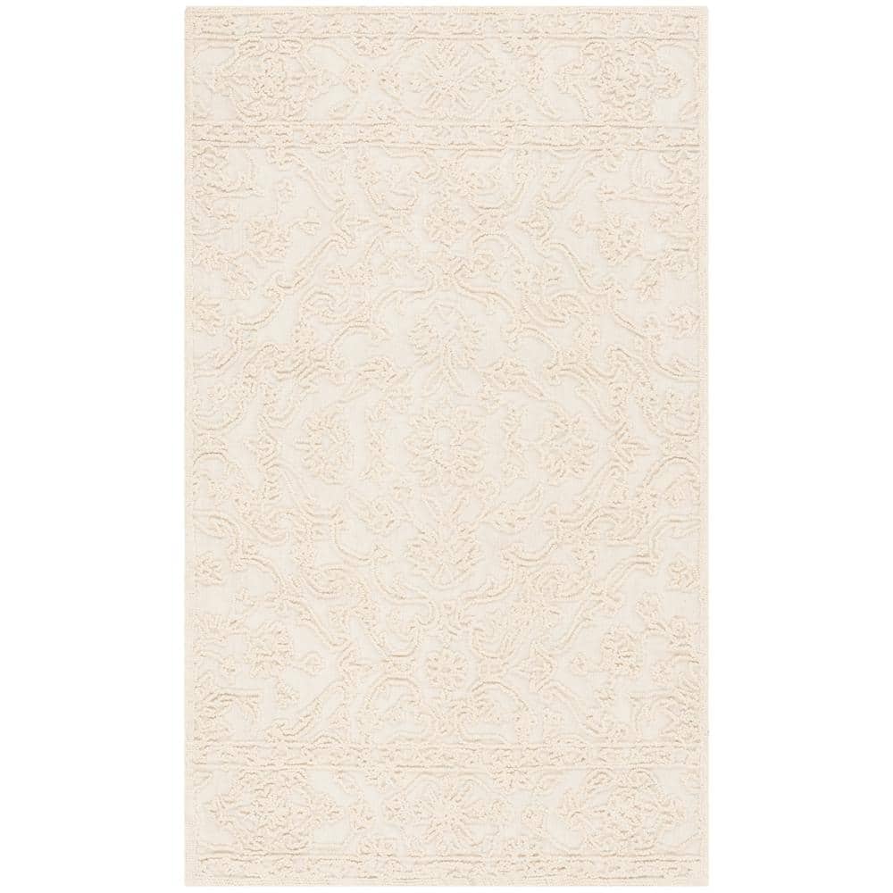 Elegance Ivory Hand-Tufted Wool Round Rug, 30 in