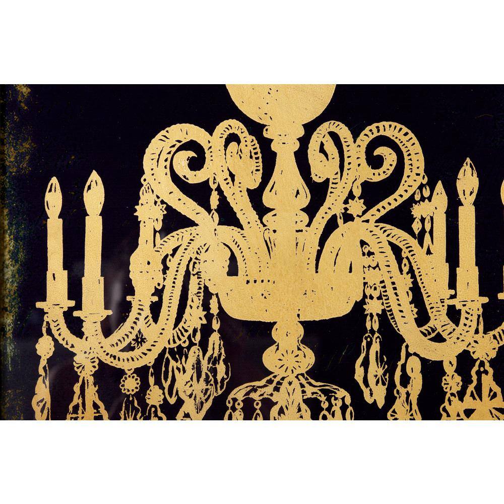 Set of 2 Gold Framed Abstract Chandelier Wall Art