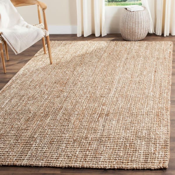 Natural Fiber Beige/Ivory 6 ft. x 6 ft. Square Solid Area Rug