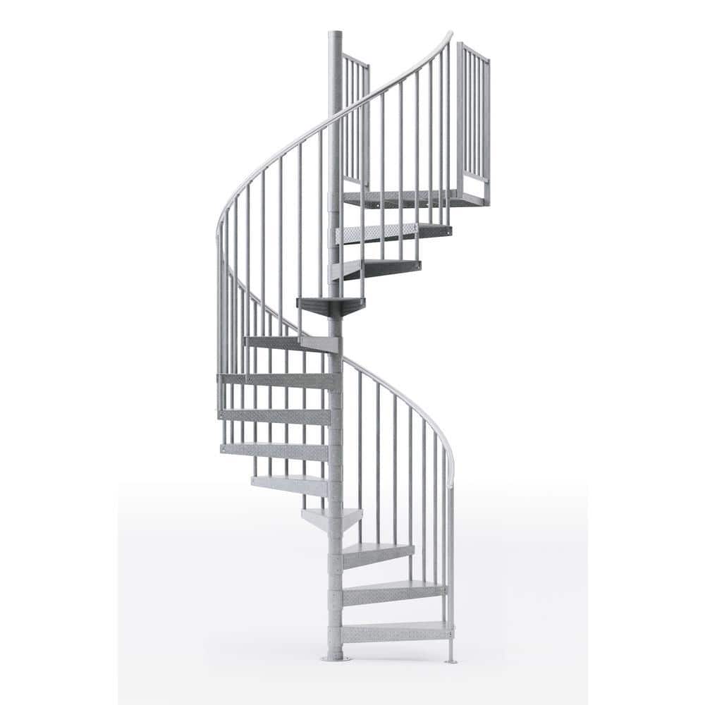 Reroute Galvanized Exterior 60in Diameter, Fits Height 127.5in - 142.5in 2 36in Tall Platform Rails Spiral Staircase Kit price history on PriceWatchPro