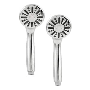 1-Spray 3.3 in. Single Wall Mount Handheld Shower Head 1.8 GPM in Chrome (2-Pack)