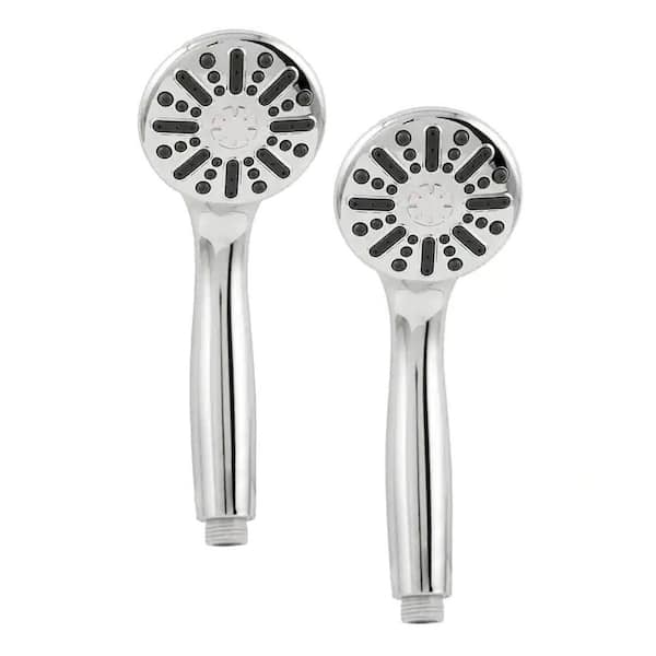 Glacier Bay 1-Spray 3.3 in. Single Wall Mount Handheld Shower Head 1.8 GPM in Chrome (2-Pack)