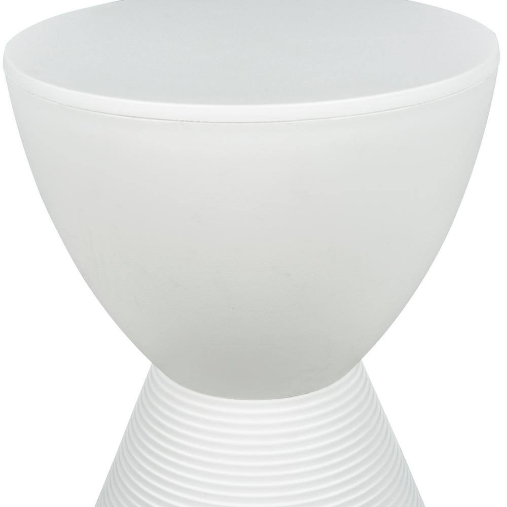 White Modern Round Polypropylene Side Table