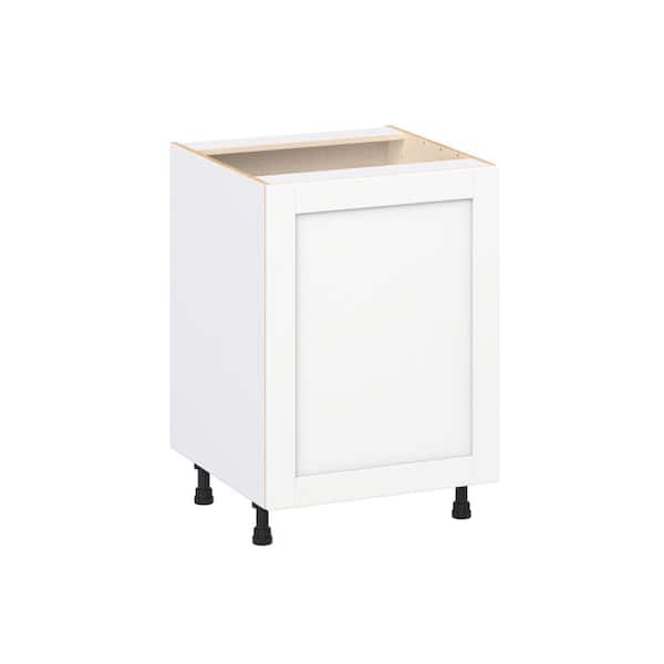 Milton 24 in. W x 24 in. D x 34.5 in. H Assembled Shaker Full Height Door Base Kitchen Cabinet in Bright White