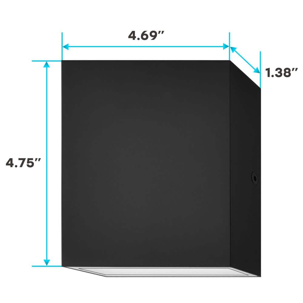 Black Metal LED Up and Down Wall Sconces Set