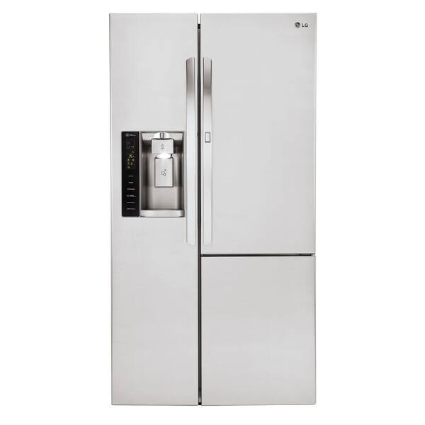 Lg Electronics 26 1 Cu Ft Side By Side Refrigerator With Coldsaver And Door In Door In Stainless Steel Lsxs26366s The Home Depot