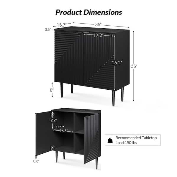 JAYDEN CREATION Kordt Modern 35 in. Tall 2-Door Accent