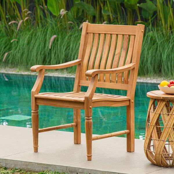 Cambridge Casual Holdom 2-piece Teak Wood Outdoor Dining Chairs