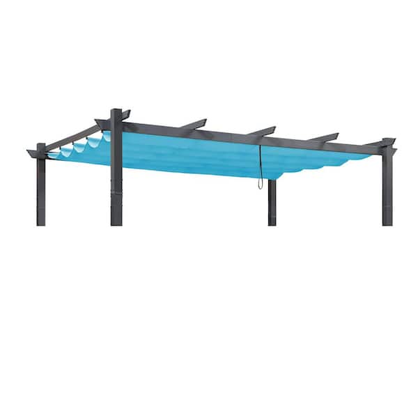 10 ft. x 13 ft. Outdoor Pergola Shade Cover-Canopy Replacement Top Pegola, Turquoise Blue