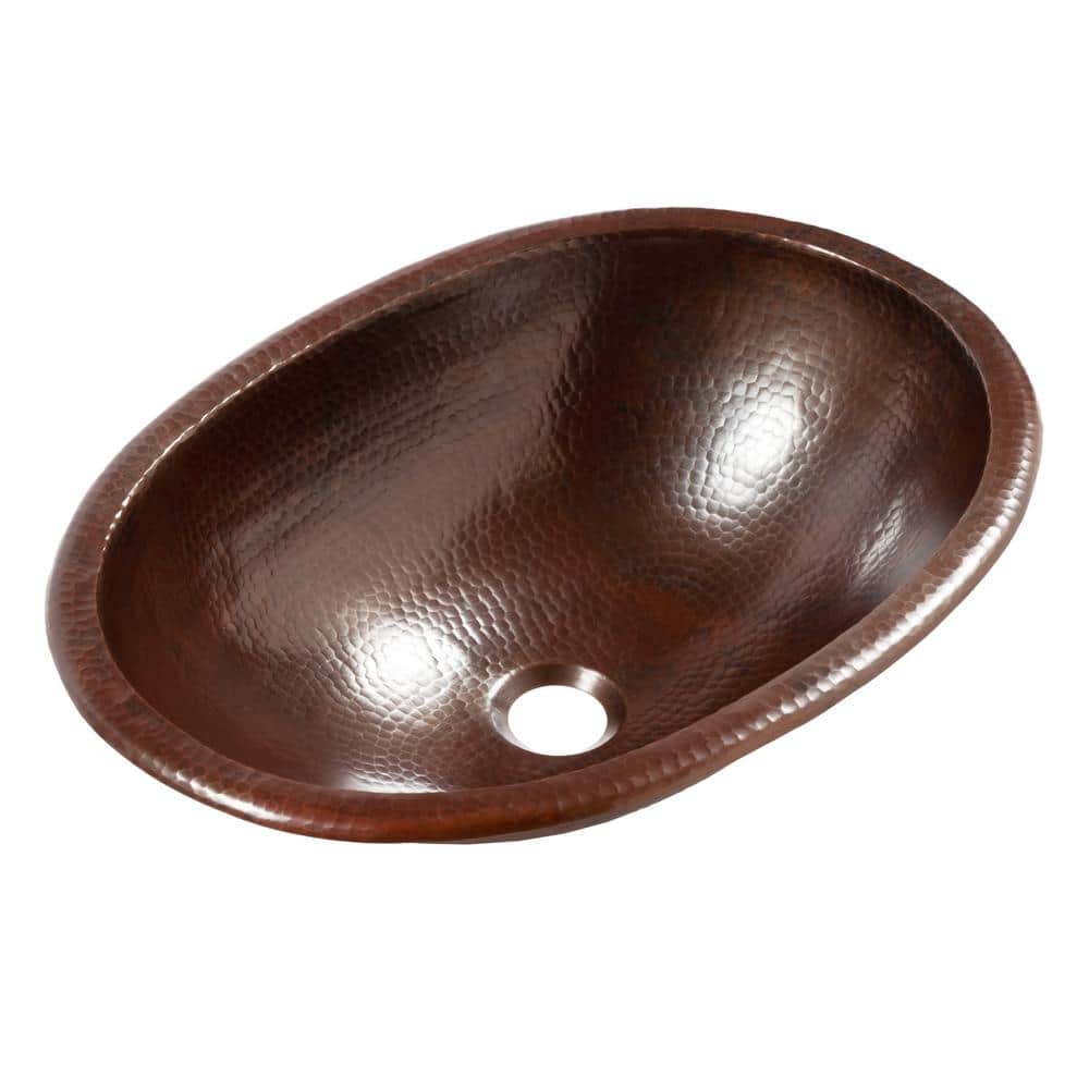 Schrodinger 19" Oval Hand-Hammered Copper Undermount Sink