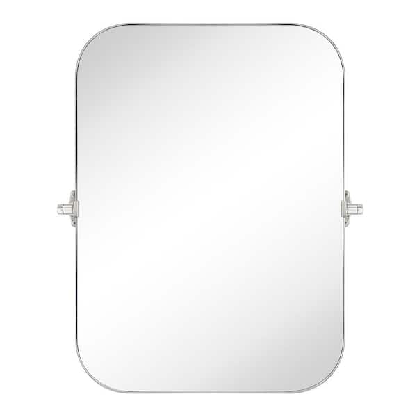 TEHOME 22 in. W x 30 in. H Rectangular Metal Framed Wall Mounted Bathroom Vanity Mirror in Brushed Nickel