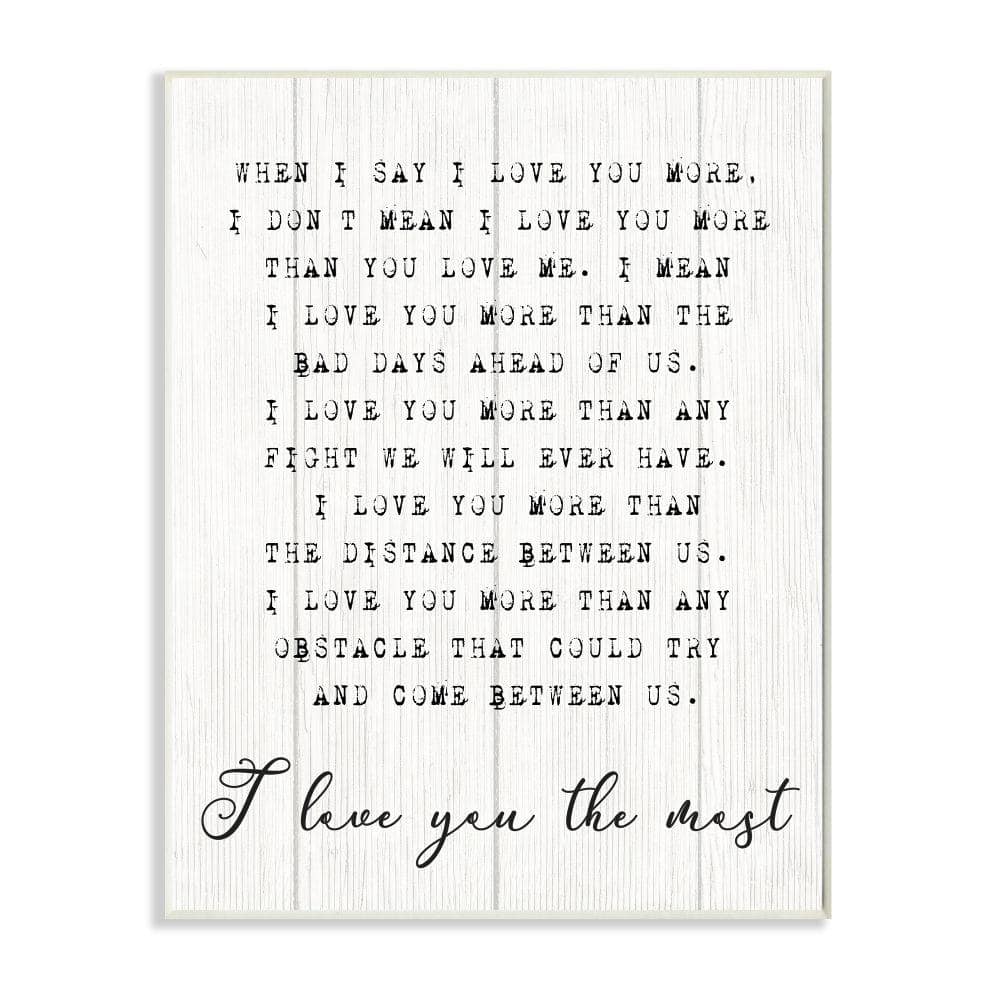 I love You Most Phrase Couple Relationship By Daphne Polselli Unframed Print Country Wall Art 13 in. x 19 in. price history on PriceWatchPro