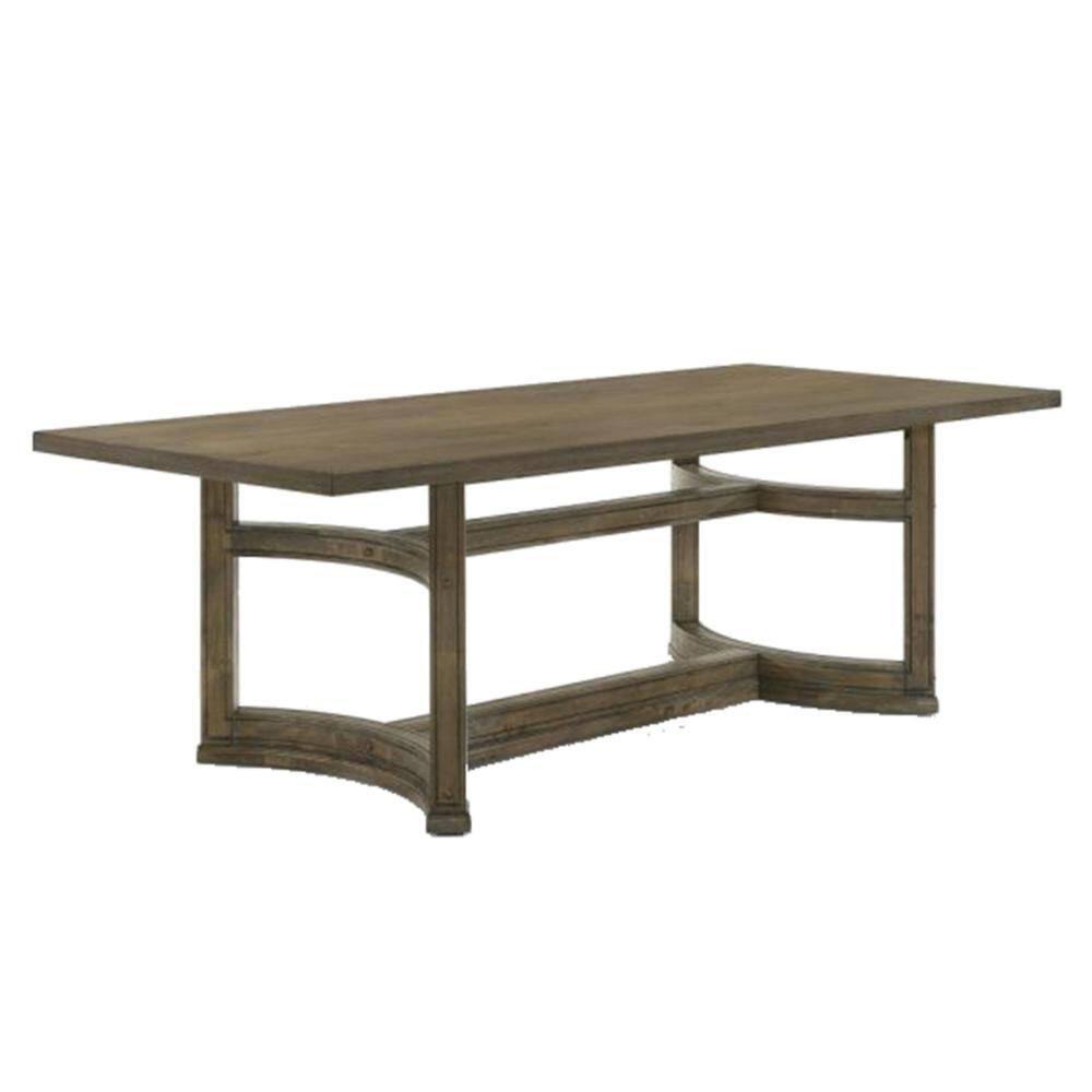 Stacy Brown Wood Rectangle 88 in. Sled Base Dining Table Seats 8