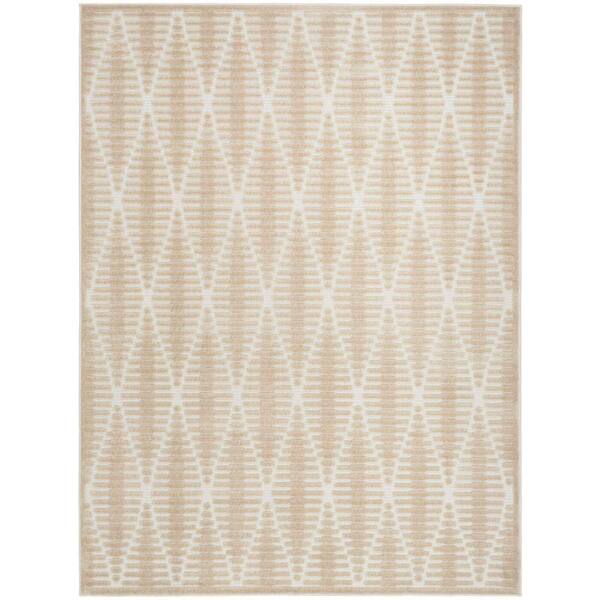 Nourison Casual Beige 7 ft. x 9 ft. Diamond Contemporary Area Rug