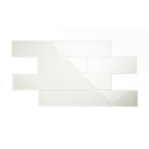 Giorbello Agreeable Gray 4 in. x 12 in. x 8mm Glass Subway Wall Tile (5 ...