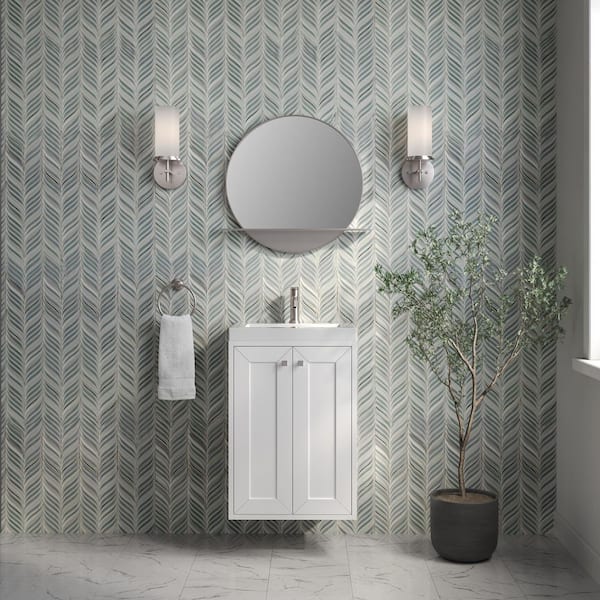 Chianti 19.8 in. W x 15.38 in. D x 29.5 in. H Single Bath Vanity in Glossy White with White Glossy Composite Stone Top