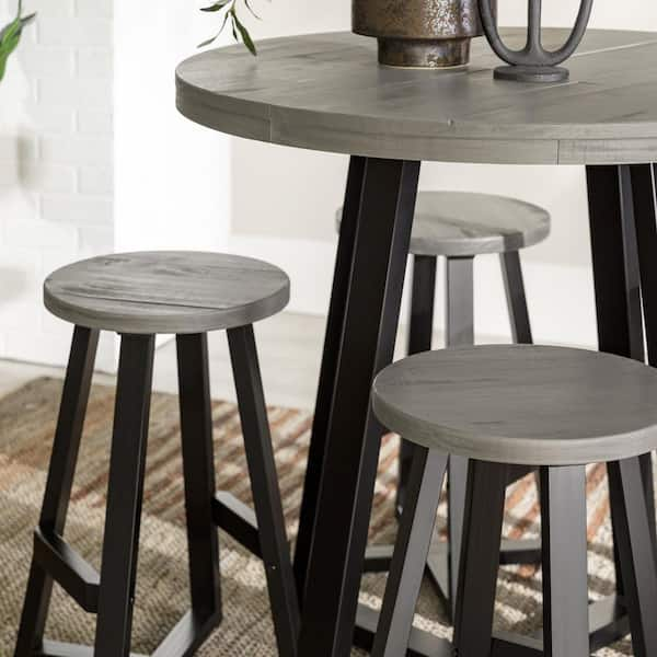 Grey round best sale pub table set