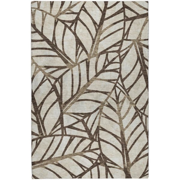 Dream Shag Premium Machine Washable Abstract ADS741 Chocolate 9 ft. x 12 ft. Area Rug