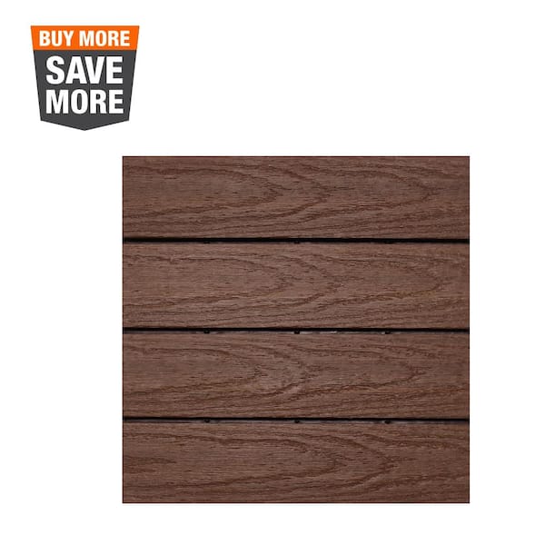 NewTechWood UltraShield Naturale 1 ft. x 1 ft. Quick Deck Outdoor Composite Deck Tile in California Redwood (10 sq. ft. per box)