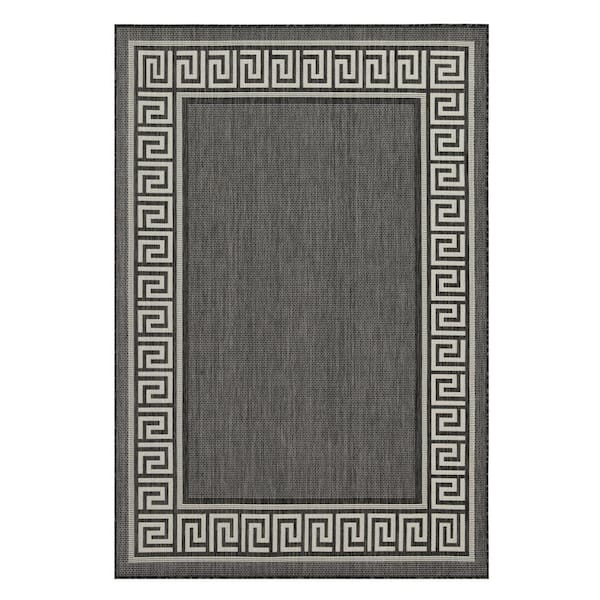 Anthracite 2 ft. 7 in. x 7 ft. 3 in. Indoor/Outdoor Area Rug