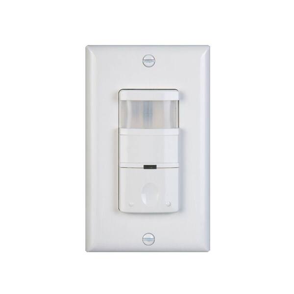 NICOR 120 277 Volt Dual Relay Occupancy/Vacancy Passive Infrared Motion Sensor Wall Switch