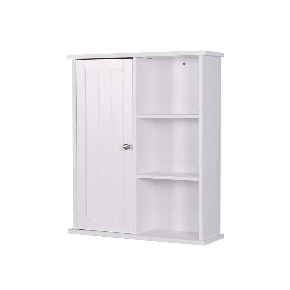 23.62 in. W x 7.1 in. D x 28 in. H Bathroom Storage Wall Cabinet in White w
