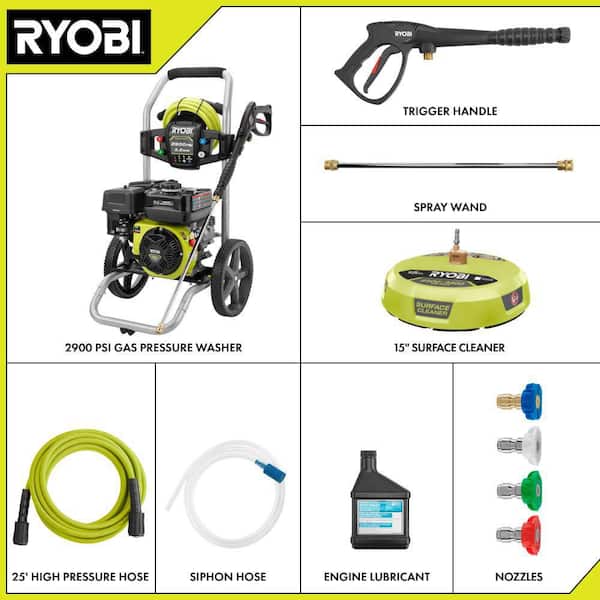 2900 PSI 2.5 GPM Cold Water Gas Pressure Washer with 212cc Engine and 15 in. Surface Cleaner