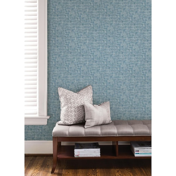 Navy Poplin Textured Blue Wallpaper Sample