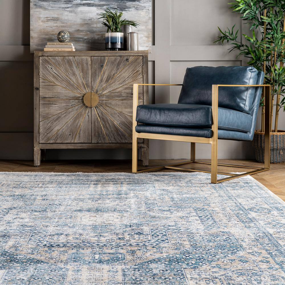 Westlyn Blue Medallion 4' x 6' Synthetic Area Rug