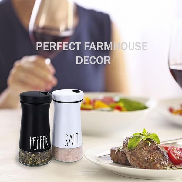 Lynzavix Farmhouse Stainless Steel Salt and Pepper Shakers Set