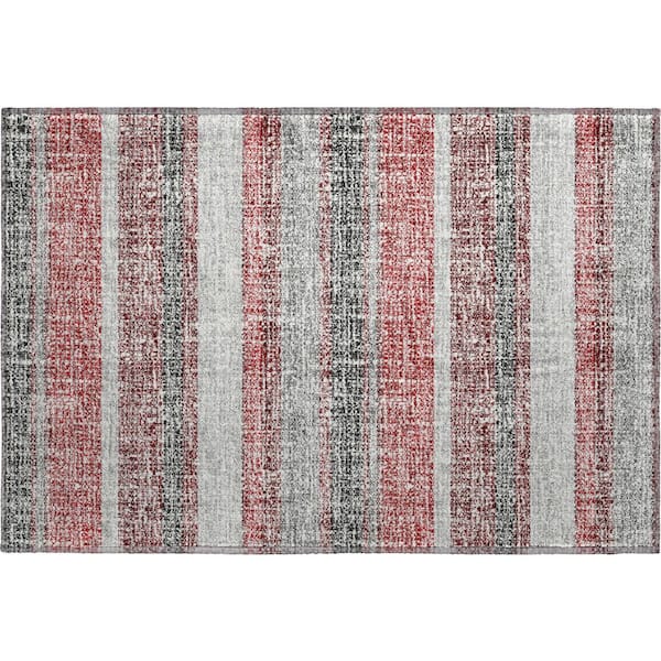 Mayfield Premium Machine Washable Abstract AMF2122 Burgundy 2 ft. x 3 ft. Accent Rug