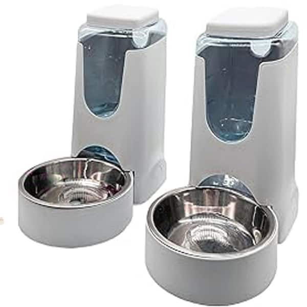 Automatic Cat Feeder Water Dispenser Stainless Steel Bowl Gravity