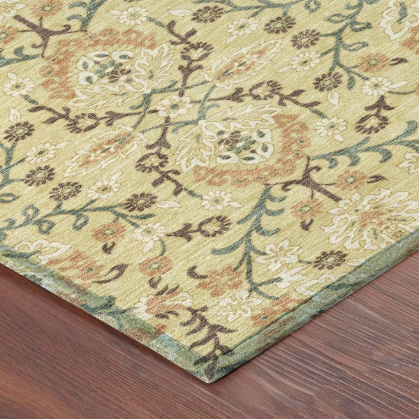 Chantille Machine Washable Indoor/Outdoor Abstract ACN2634 Wheat 3 ft. x 5 ft. Area Rug