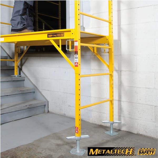 Scaffolding Leveling Jack Steel Plate Base Adjustable Screw 1/4/8 Pack MetalTech 