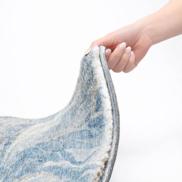 Dream Shag Premium Machine Washable Abstract ADS720 Blue 10 ft. x 14 ft. Area Rug