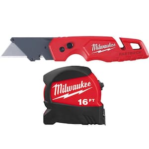 FASTBACK Folding Utility Knife with 16 ft. W Blade Tape Measure