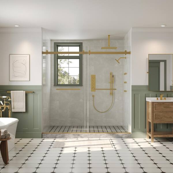 EVERSTEIN 15-Spray Patterns 16 and 6 in. Ceiling Mount Dual Shower