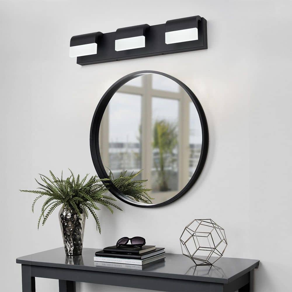 21.7 3-Light Matt Black LED Contemporary Vanity Light Fixture Bathroom Wall Light Over Mirror Vanity Light price history on PriceWatchPro