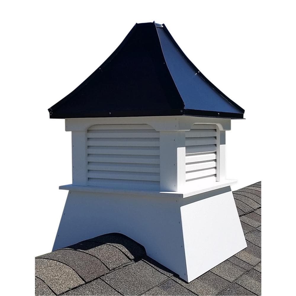 Yosemite 24 in. x 24 in. x 38 in. Composite Vinyl Cupola with Black Aluminu
