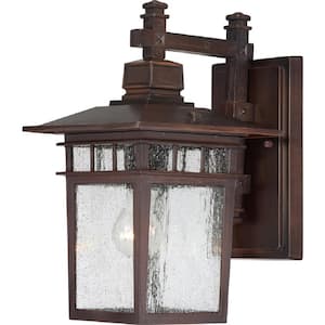 Cove Neck Rustic Bronze Outdoor Hardwired Wall Lantern Sconce  with No Bulbs Included