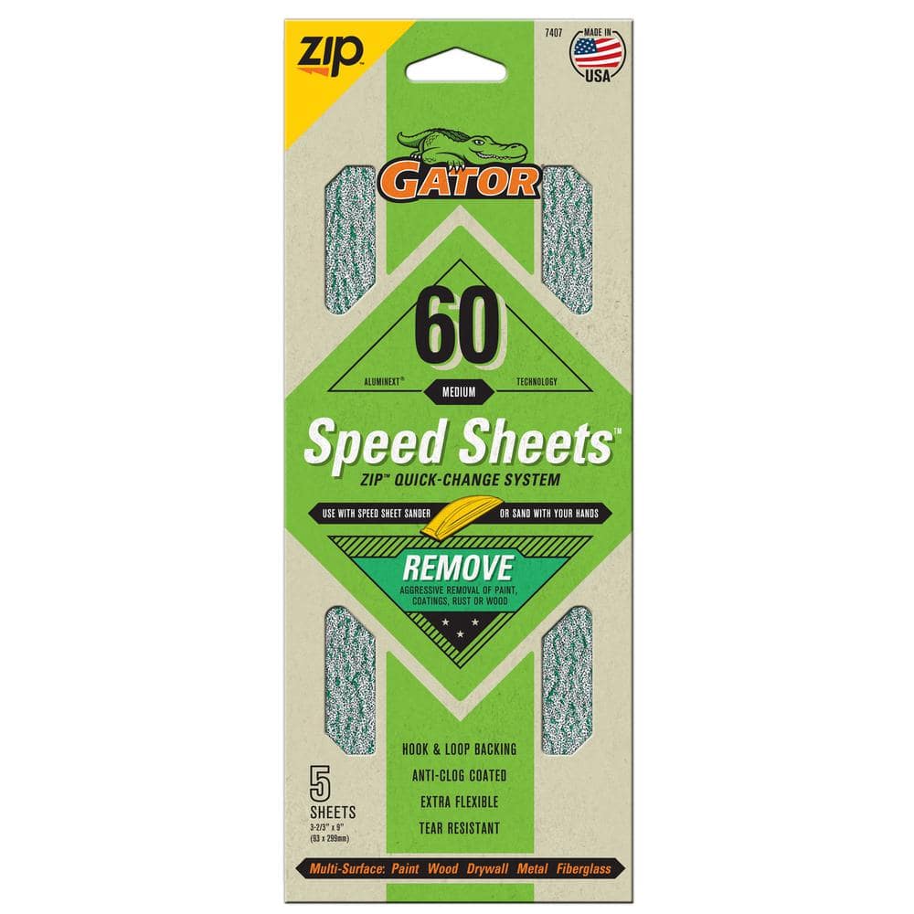 Gator Premium 9x 11Multi-Surface 220/320 Grit Sanding Sheets, 4 Count