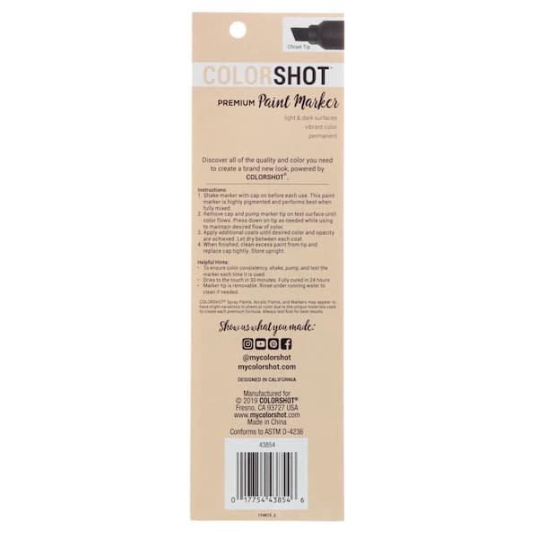 COLORSHOT Skinny Dip Tan Acrylic Craft Paint Pen 43854 - The Home Depot