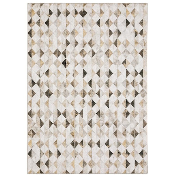 AVERLEY HOME Mayberry Beige/Gray 5 ft. x 7 ft. Geometric Area Rug