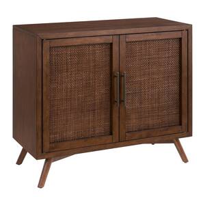 Classic Mid-Century Modern Cinnamon Wood 38 In. Accent Chest Buffet with Storage