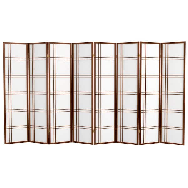 6 ft. Walnut 8-Panel Room Divider
