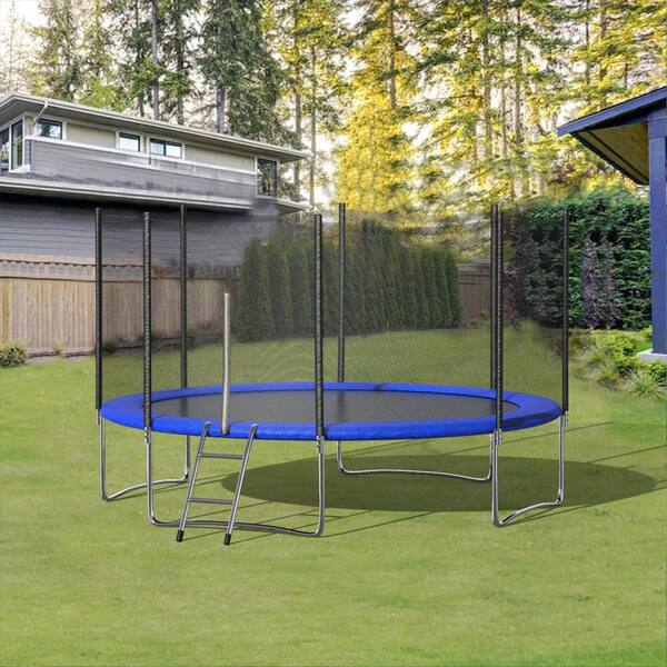 Spring Cover Padding 12 FT SENCHO GINSYTALIOR Outdoor Activity 12FT Round Tranpoline with Safety Enclosure Net & Ladder 