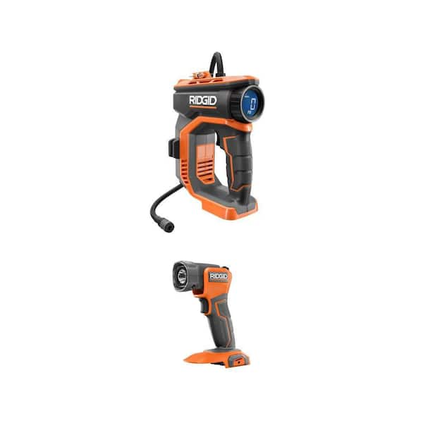 18V Cordless Portable Inflator and 18V Cordless LED Work Light (Tool Only) Combo