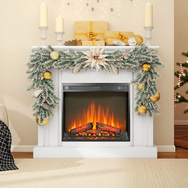 23 in. Electric Fireplace Insert with 3D Flame, Heater 400 sq. ft., 11 Temp Settings, 4 Adjust Brightness, Timer, Remote
