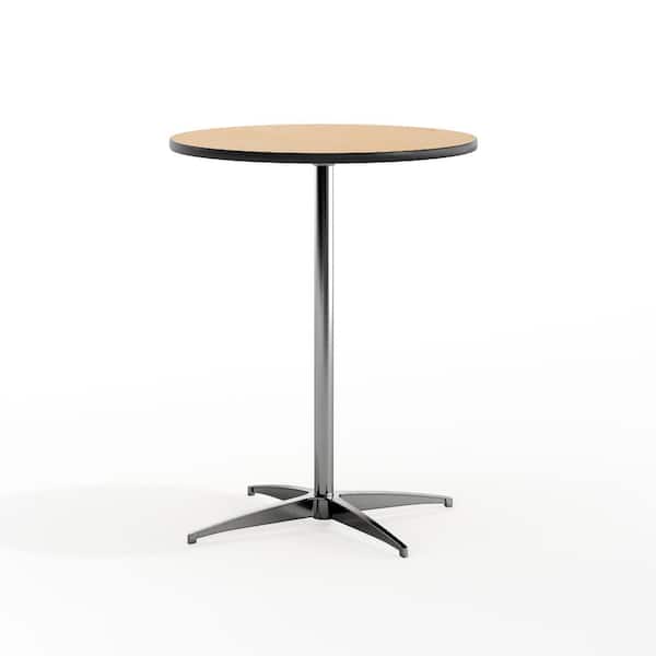 Carnegy Avenue Lars Contemporary Natural Wood 24 in. Cross Leg Dining Table Seats of 2 with 30 in. and 42 in. Columns